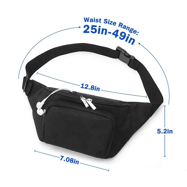 定制打印防水男士女士运动跑步斜挎包 Fanny 腰包带可调节肩带