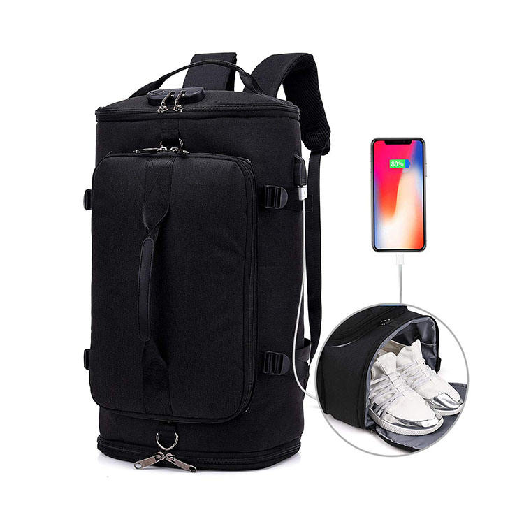 旅行行李包户外包包鞋隔层防盗学院笔记本电脑USB充电周末包